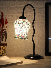 Multicolor Mosaic Glass Zig Zag Curvy Table lamp with Iron Base (EN13)